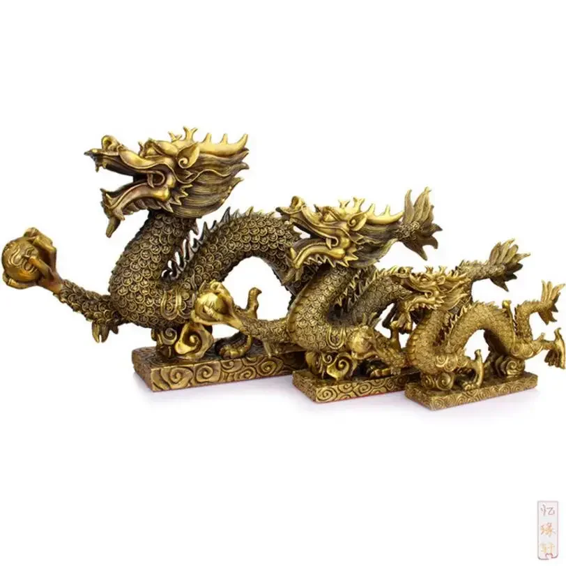 Copper Statue Copper money, Wanfu dragon ornament, bronze Han dragon, twelve zodiac dragon craft gift ornament