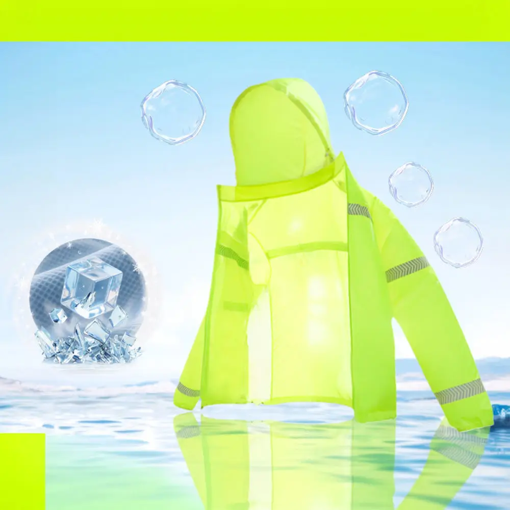 Breathable Sun Protection Safety Jacket High Visibility Reflective Strips For Outdoor Traffic Construction Worker Uniform