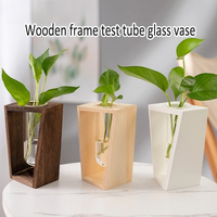 New Wooden Vase, Hydroponic Flower Arrangement Decoration Ornament, Dried Flowers, Water Cultivated Green Ivy Container