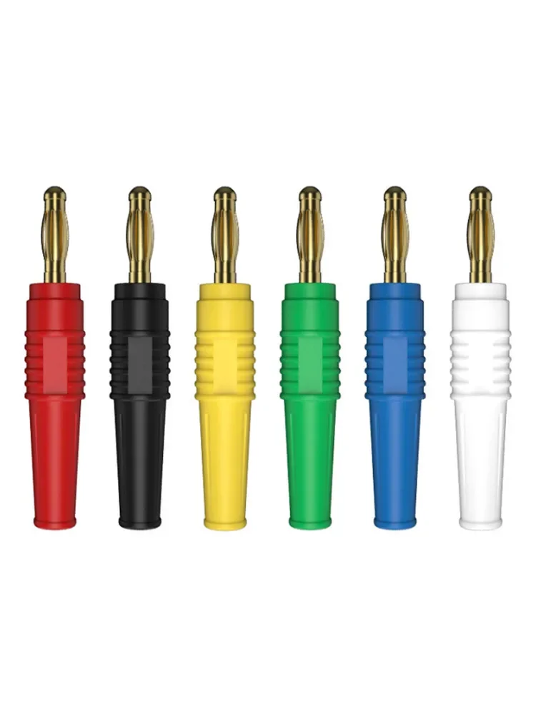 Pure copper gold-plated 4mm banana plug lantern head, high-quality panel testing plug, voltage resistant insulation sheath plug