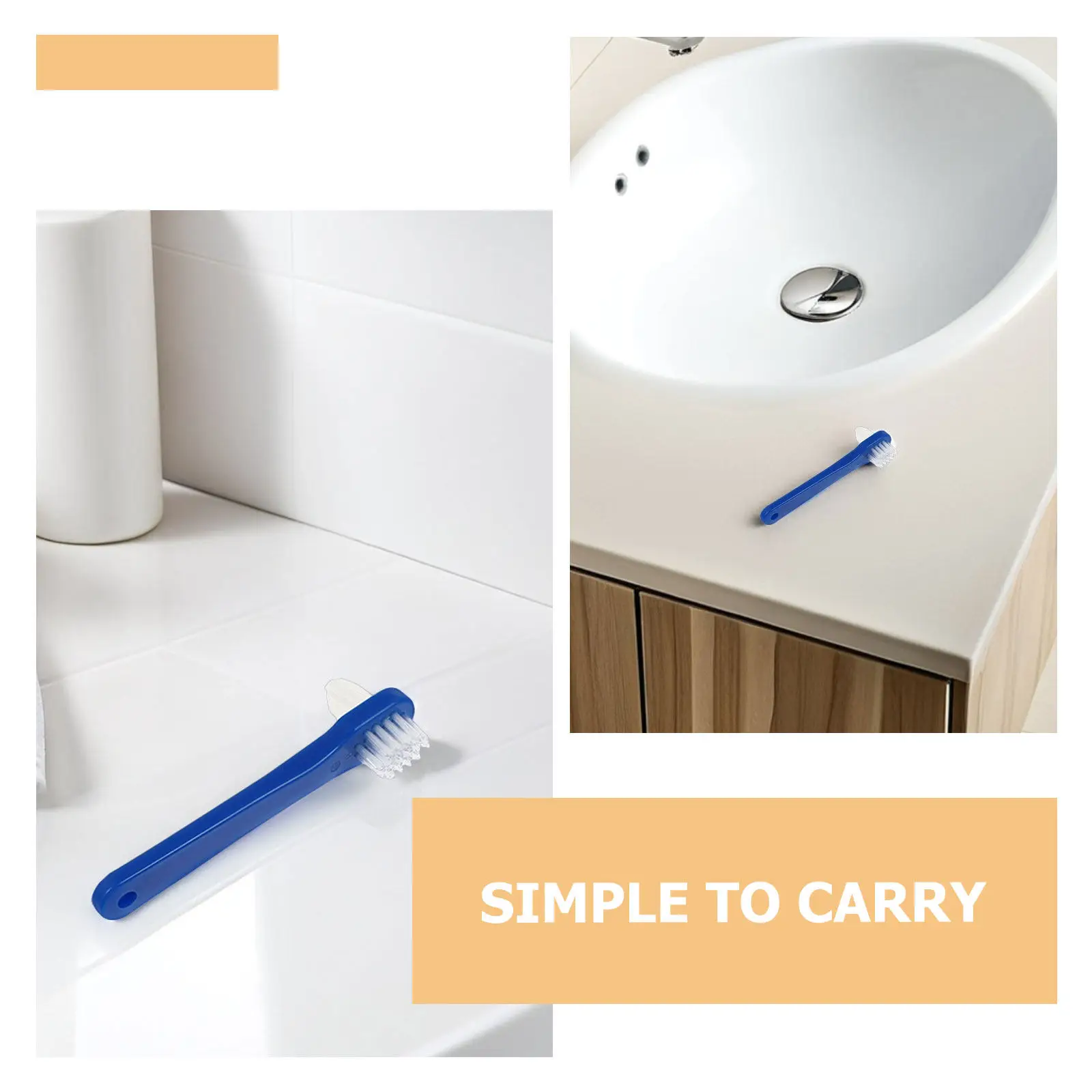 4Pcs Dual-Head Denture Toothbrushes – Portable, Ergonomic, Safe for Dentures & Natural Teeth