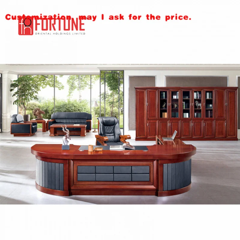 

на заказ. Цвет красного дерева, роскошная отделка, офисный стол, большой/обычный стол, мебель из цельного дерева