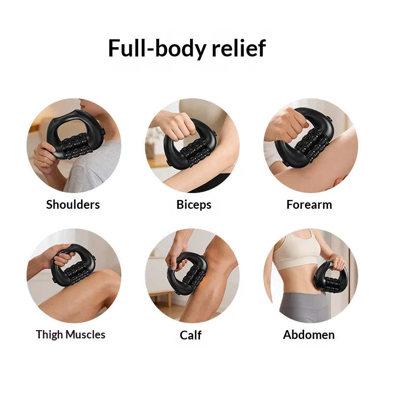 Rechargeable Electric Percussive Massager 5-Speed Powerful Deep Tissue Rolling Stick for Body Muscle Recovery And Fatigue Relief view 3