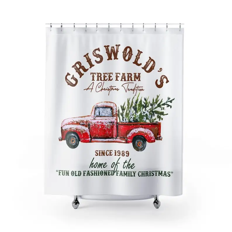 

Рождественская занавеска для душа Griswold's Tree Farm, праздничный декор для ванной комнаты с праздничной тематикой для нового домашнего подарка
