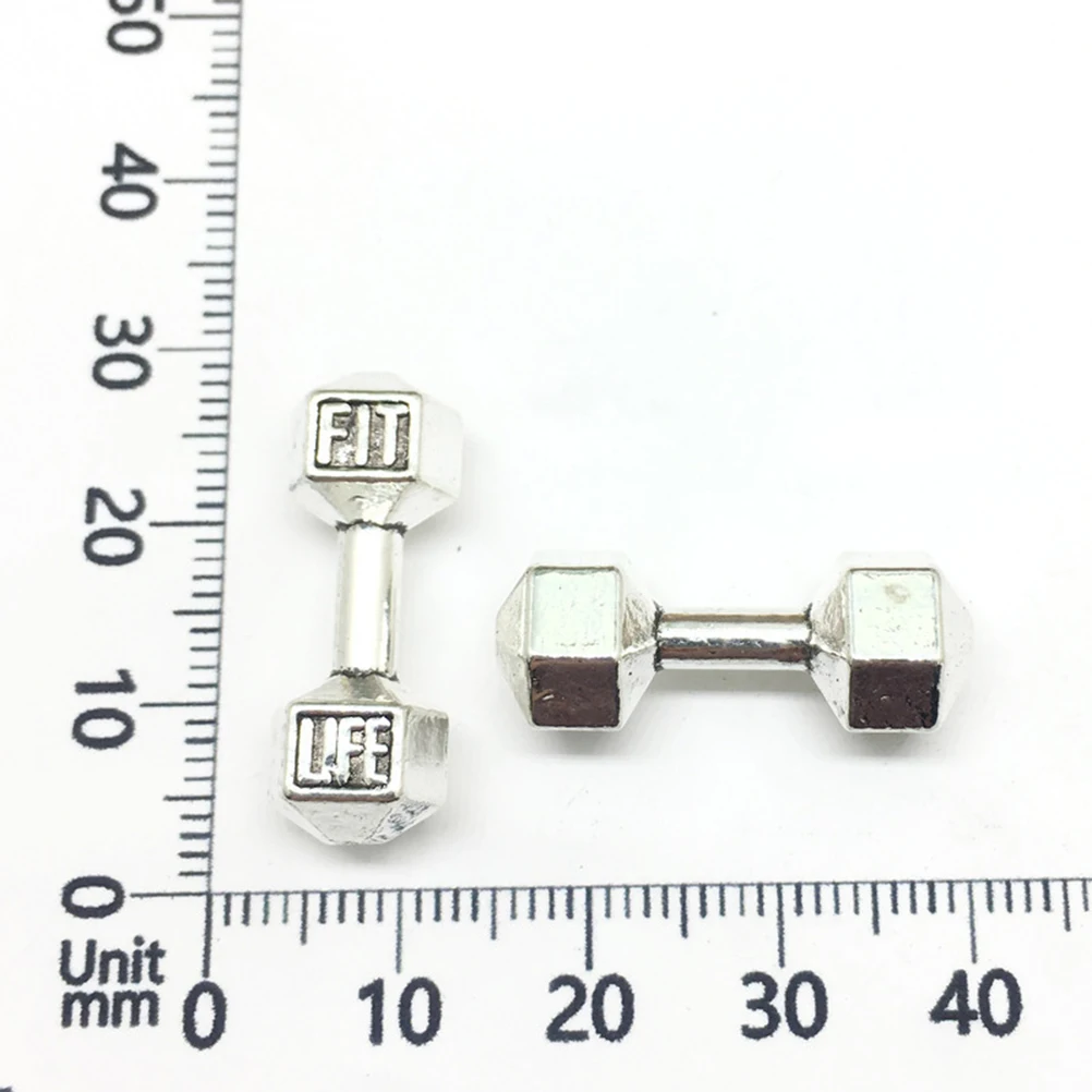 

20pcs Dumbbell Neck Pendant Alloy Charm DIY Jewelry Making Pendants Sports Accessories Stylish Design Longlasting Durability