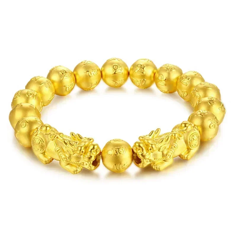 9999 real gold 24K yellow gold all the way to wealth real gold bracelet boss chain eight parties to wealth real gold bracelet