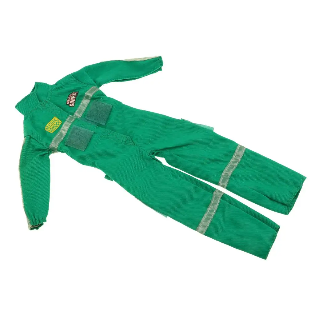 Traje de disfraz de bombero para muñecas, ropa nueva, 6 soldados, accesorios para muñecas, regalos, Verde