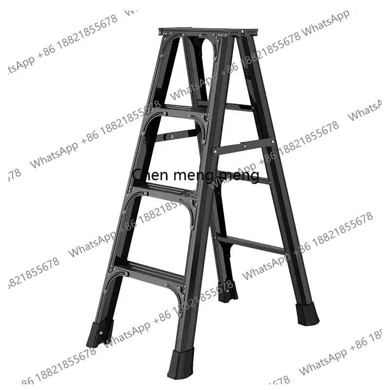 A55 Aluminum Alloy Herringbone Ladder 1M 1.2M Height Household Folding Telescopic Design Double Sided Engineering