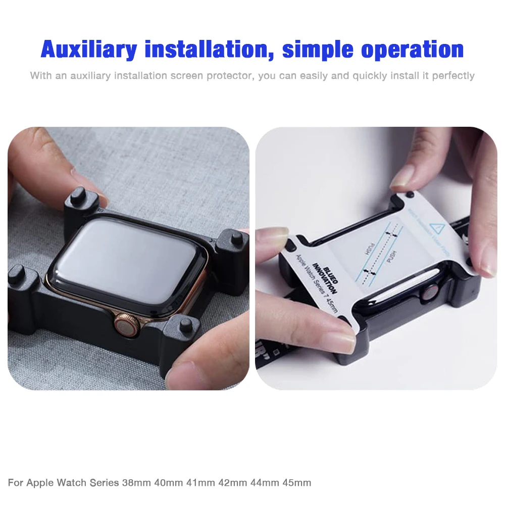 Install Tray Screen Protector for Apple Watch Series 6 5 4 3 SE 45mm 41mm 44mm 42mm 40mm 38mm Protective iWatch 9 8 7 Ultra 49mm