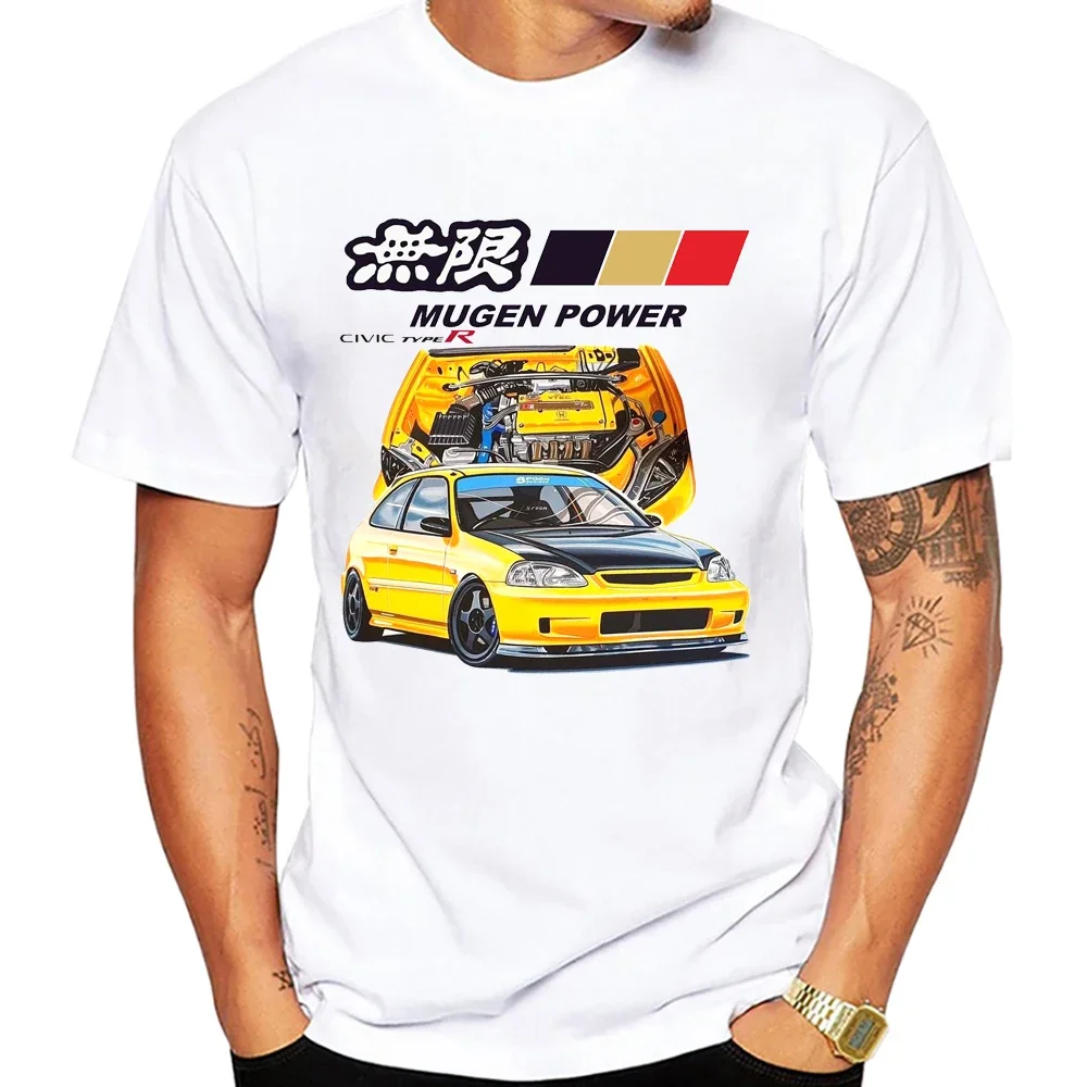 Civic Type R EG6 Car Design Retro 90's T-Shirt New Summer Men Short Sleeve Hip Hop Boy Sport Casual White Tops Man Tees