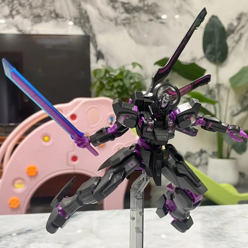Hot Jimoshe Jms 모델 Hg 1/144 Schwarzette 네온 퍼플 조립 모델 고품질 소장 로봇 키트 모델 어린이 장난감 선물