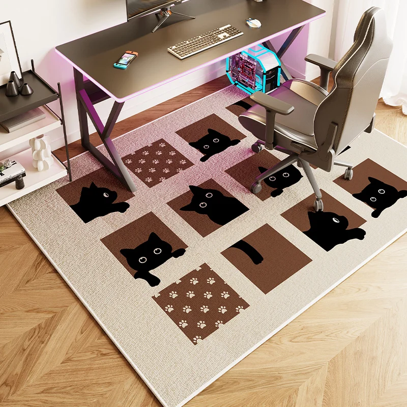 VIKAMA Gaming Room Swivel Chair Carpet Living Room Bedroom Office Study Computer Desk Chair Non-Slip Foot Pad Home Decoration