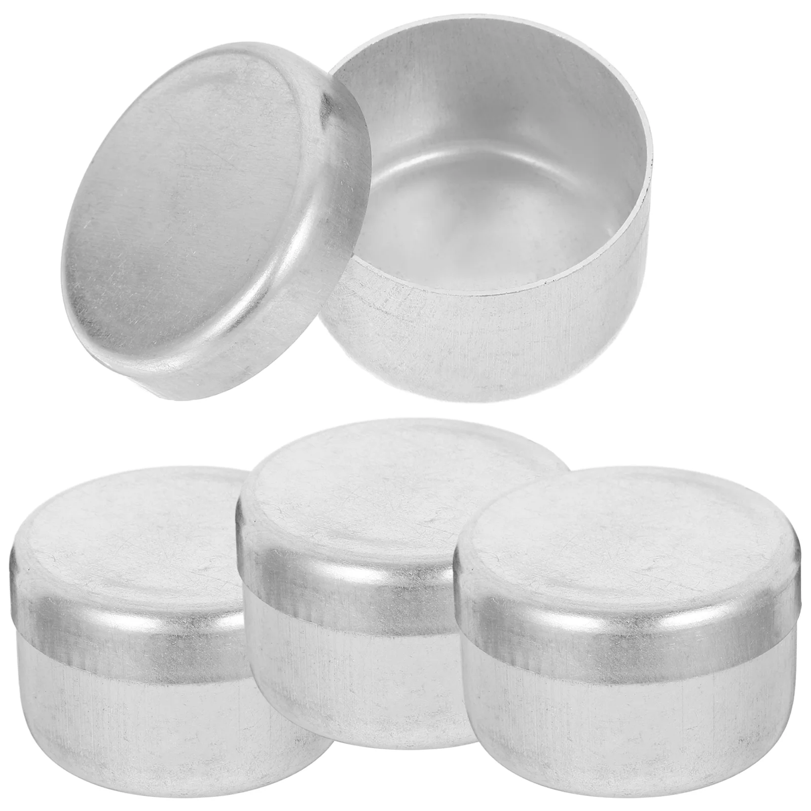 

4 Pcs Soil Sampling Box Metal Storage Jars Aluminum Tiny Containers Weighing Boxes Small Empty Cans Round