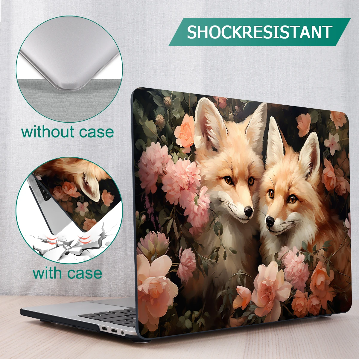 สุนัขจิ้งจอกน่ารักพิมพ์สําหรับ MacBook 2025 M4 A3240 Pro13 กรณี A2338 A2251 14 16 M3 A2992 Air 13 15 A2681 A2941 M2 13.3 A2337