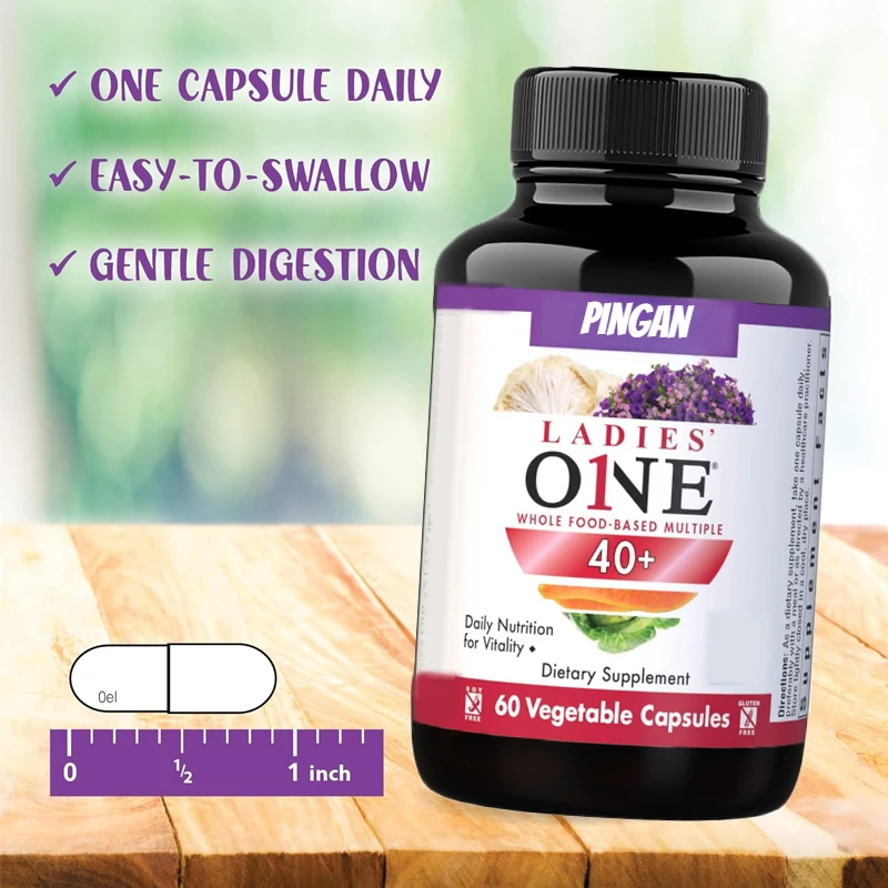 Ladies' ONE 40+Multivitaminas para mujer, sin soja, no geneticamente modificado, sin gluten, 60 cápsulas vegetales