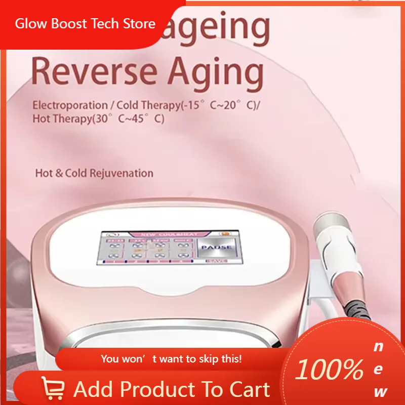 

GBPortable Dcool D-Cool Facial Skin Care Machine - Electroporation Ion Cryo Therapy for Cold And Hot Skin Cooling & Freezing