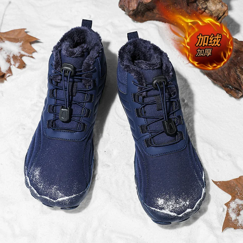 Botas de nieve para hombre y mujer, ideales para el invierno, con forro polar, cálidas, con puntera ancha, diseño minimalista, para senderismo y actividades al aire libre, con suela antideslizante.