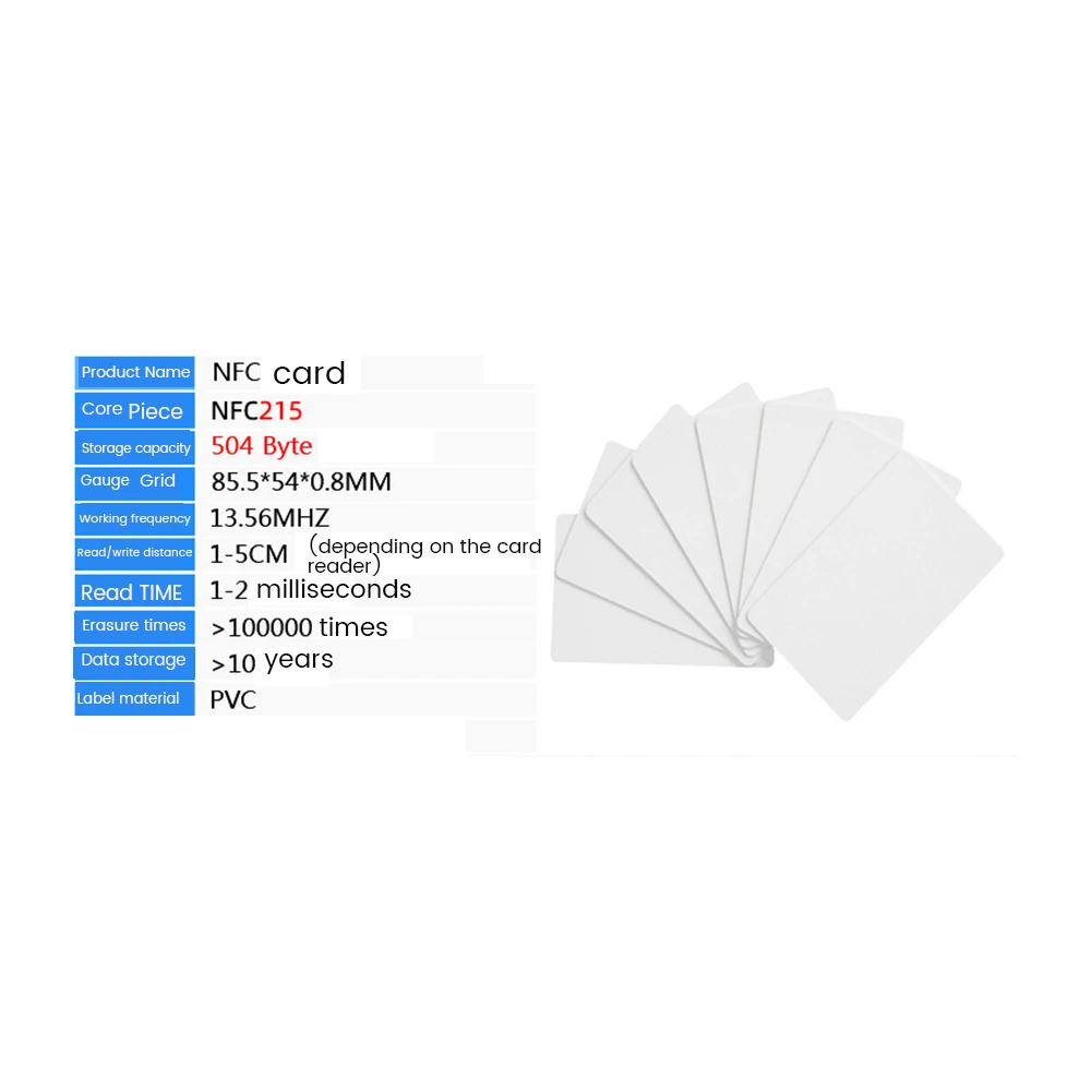 50Pcs NFC 215 Card NFC Tag Written By Tagmo Works with Switch Available for NFC Mobile Phone Support