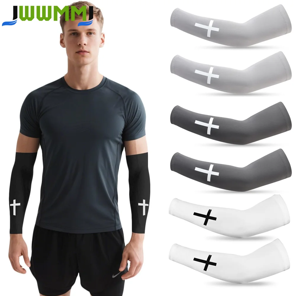 1Pair Fashion Sun Ice Silk Sleeves Unisex Summer Sun Protection Arm Sleeves Suitable for Outdoor Riding, Driving, Fishing