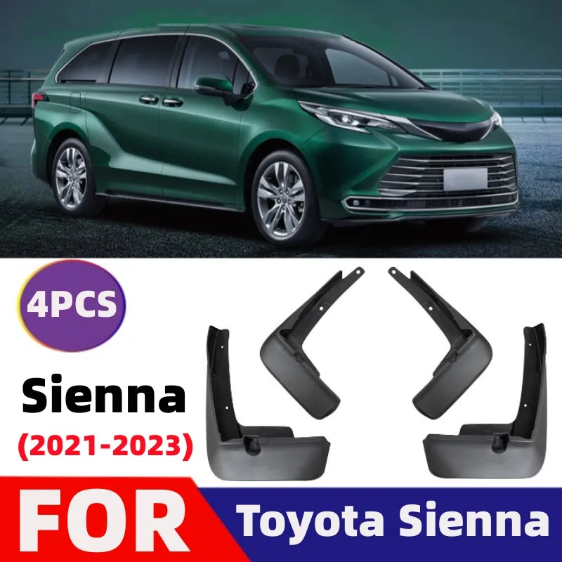 トヨタセナシエナ-2021-2022-2023-4-個車のフロント後輪マッドフラップマッドガードスプラッシュガードフェンダー飾るアクセサリー