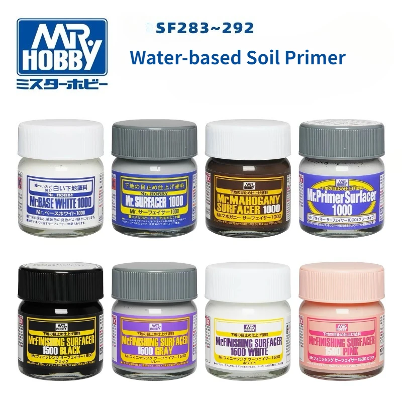 Mr.Hobby Water Based Primer SF283-290 40ml Model Filling & Color Correction Paint for Military Models & DIY Figurines