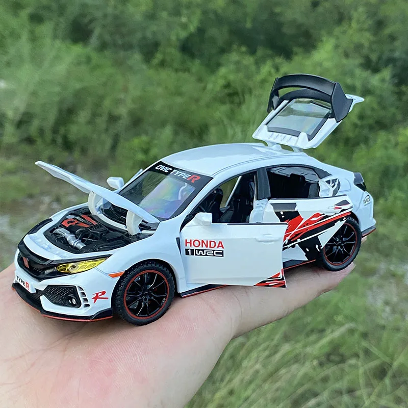 

1:32 HONDA CIVIC TYPE-R Diecasts Car Model Toy car Metal Model With Sound Light Collection Toys For Children Christmas Gift A108