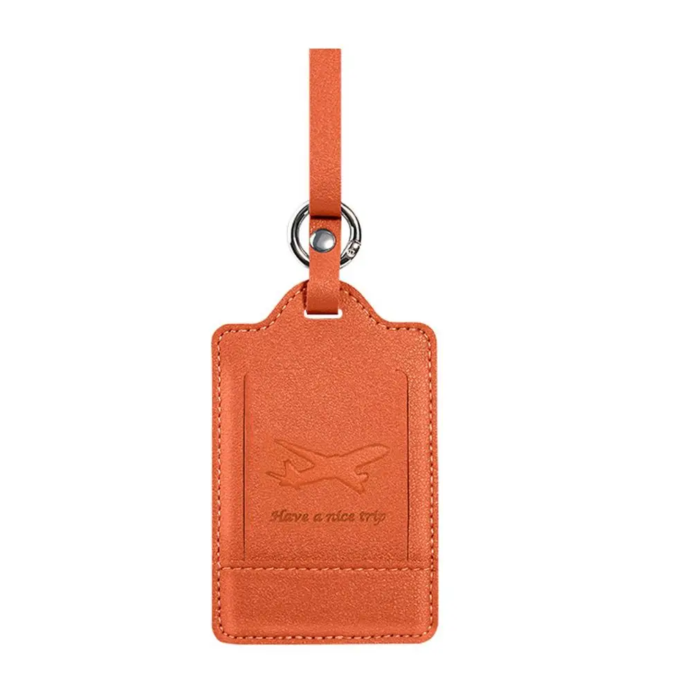 

High Quality Portable Luggage Tags Anti Loss PU Leather Baggage Boarding Bag Tag Creative Durable Suitcase Address Label Men
