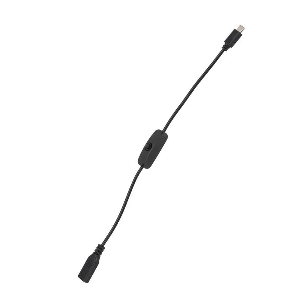 Durable 30cm/11.8inch Type C Male to Female with ON/Off Switch Power Extension Cord USB Extension Cable Laptop Keyboard