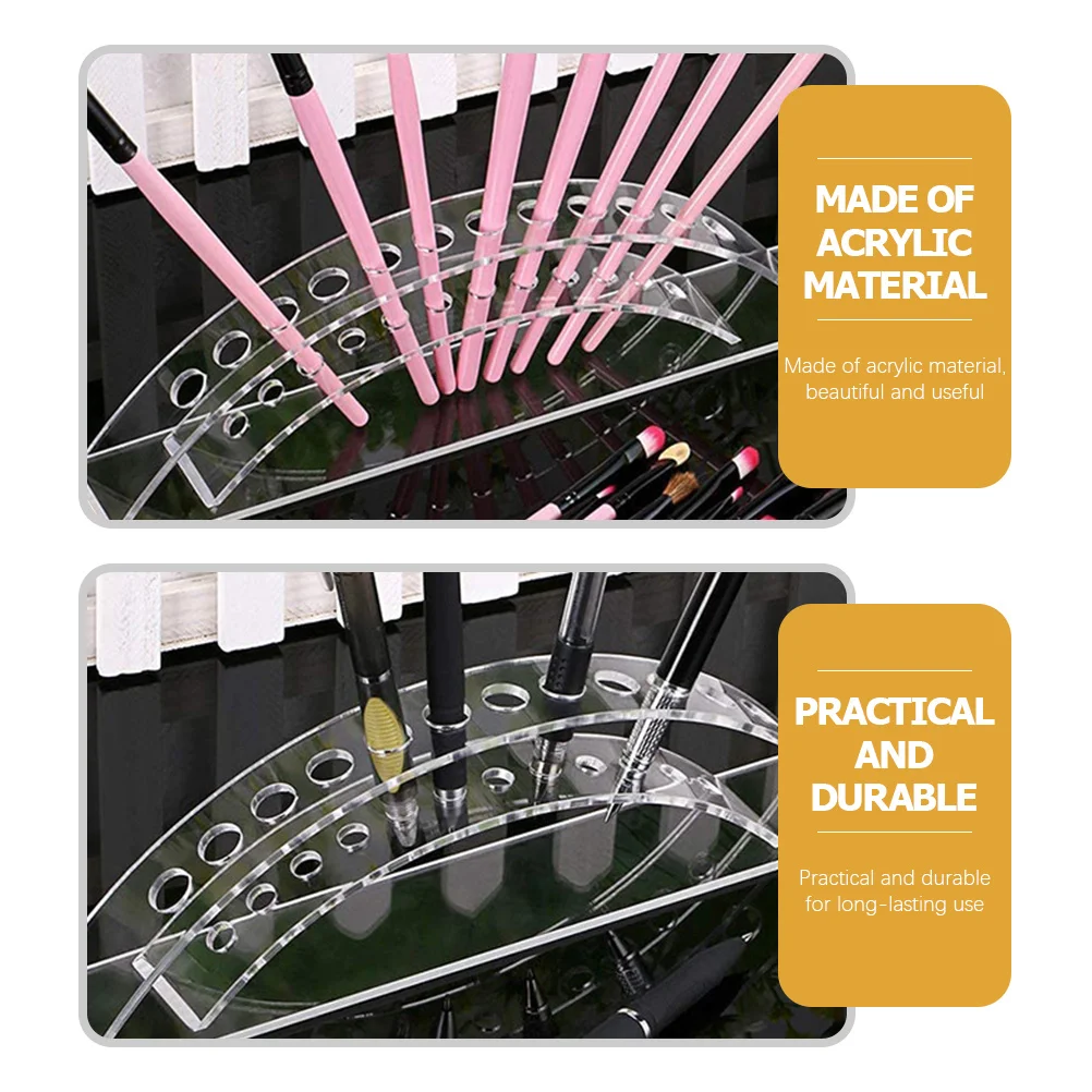 

Acrylic Pen Organizer Stand Makeup Brush Holder Display Rack Eyebrow Nail Art Pen Storage Organizer for Desk Office Home School