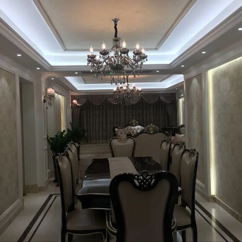 European Luxury Crystal Chandelier LED Candle Living Room Restaurant Bedroom Villa Hotel Clothing Store KTV Pendent Lamp