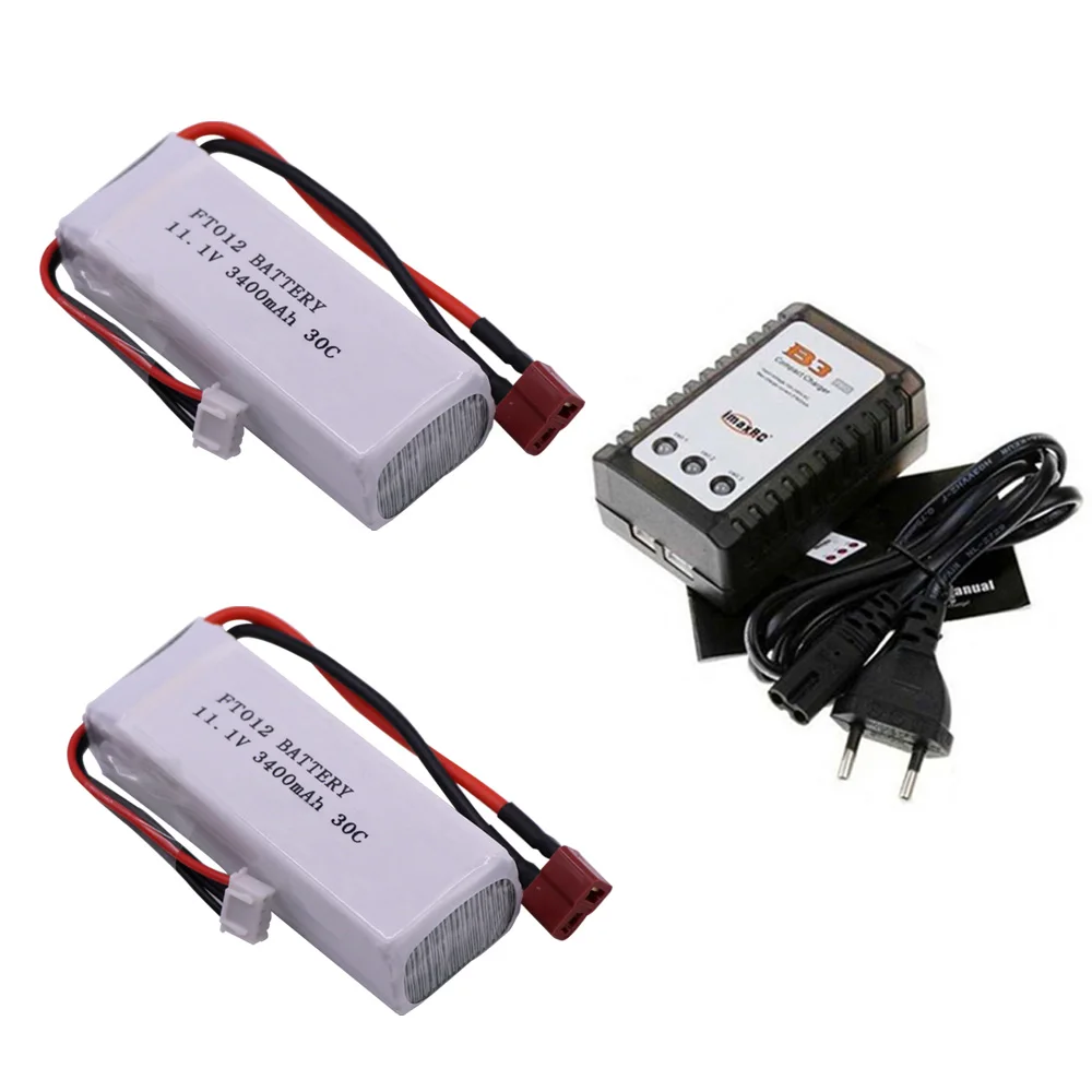 Lipo Battery and B3 Charger For FT012 Remote control toy Boat Parts 11.1V 3400mAh  high capacity  lipo battery 3S 30C wholesale