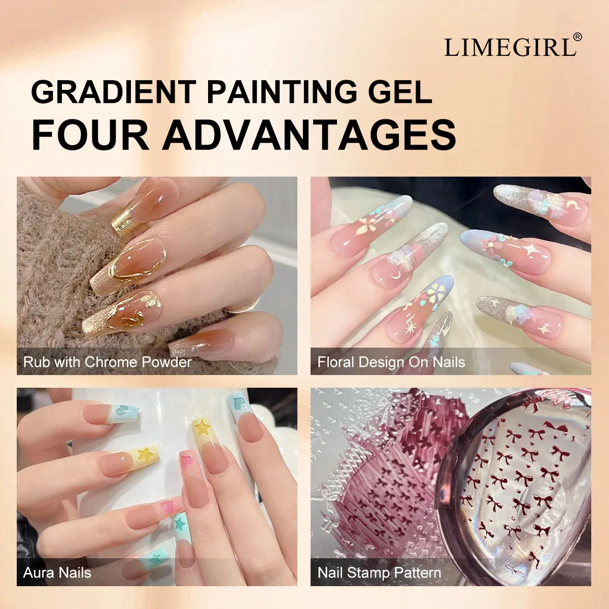 Limegirl conjunto de gel gradiente semi permanente-alto brilhante-desgradado-colorido kit de esmalte em gel embeber fora do verniz para design de arte em unhas