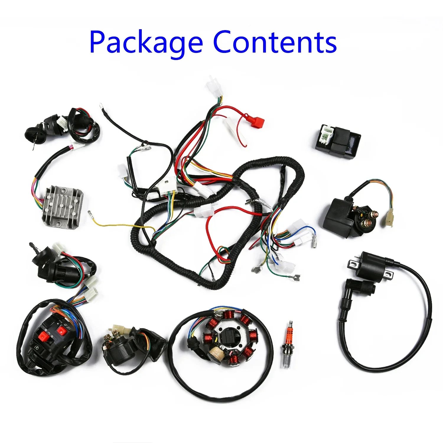 Full Electrics Wiring harness Wiring Harness for ATV QUAD 150/200/250CC CDI Stator Parts Motorcycle Electric Start Full Wiring