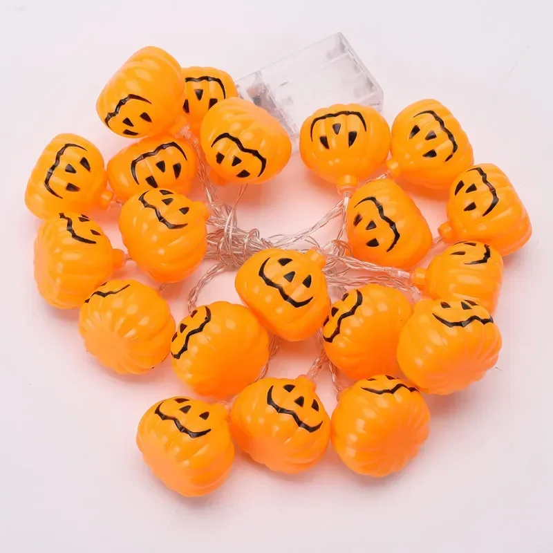 Halloween All Saints Day Ornament LED Glowing Pumpkin String Lights Battery Operated Pumpkin Lanterns for Garden Party Decor