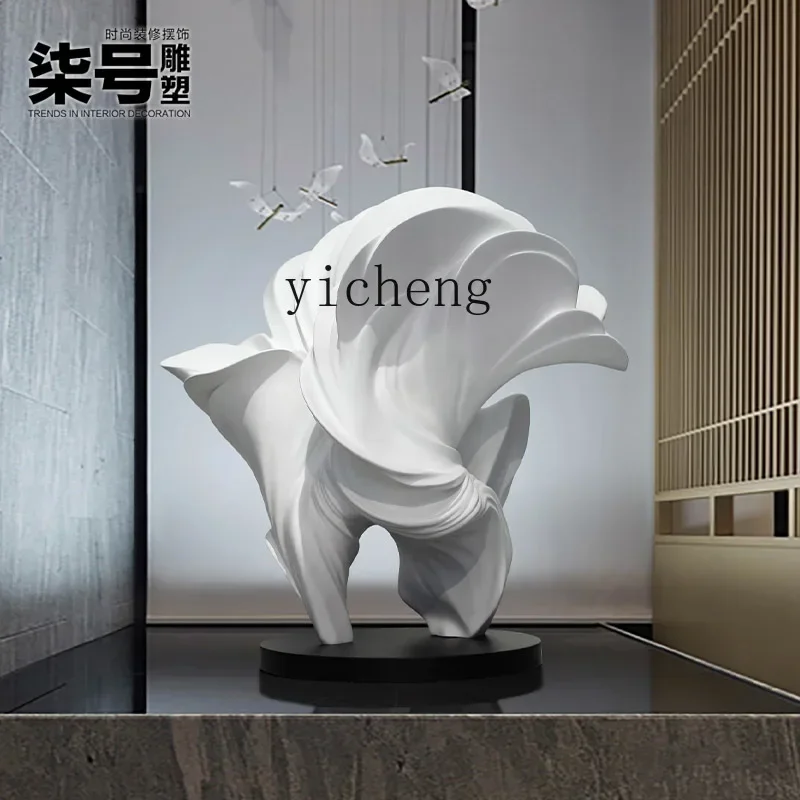 TQH-i7.7 hotel lobby large floor-to-ceiling ornaments sales office lobby decoration abstract fiberglass sculpture flower