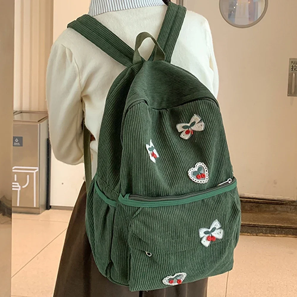 2025 Corduroy Woman Backpack School Book Bags For Teenage Girls Boys Harajuku Female College Bag Student Lady leisure BagPack