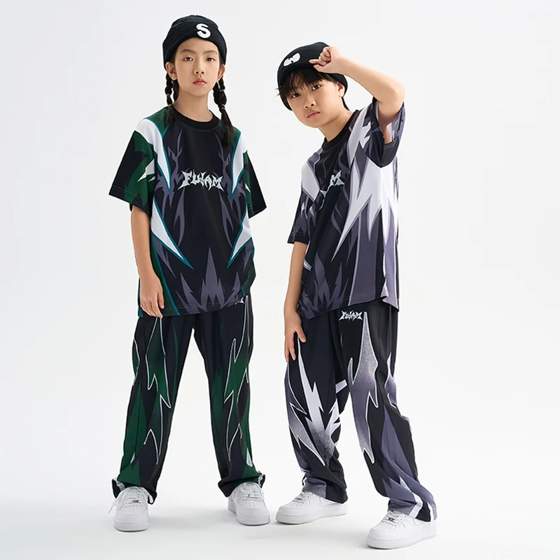 

Summer Boys Hip Hop Dance Costumes Children'S Ballroom Dance Suits Gilrs Group Jazz Dance Outfits Stage Kpop Clothes DQS19961