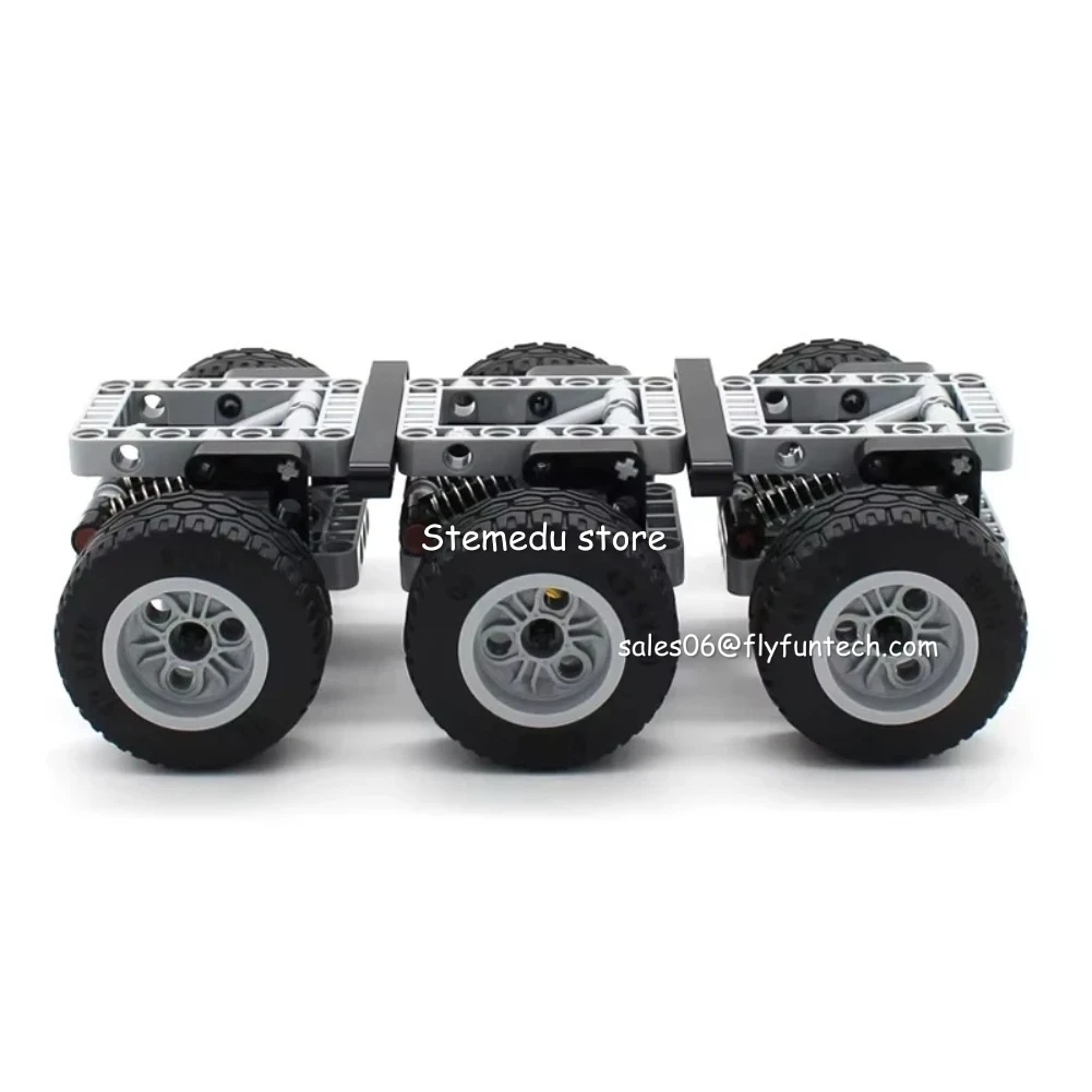 MOC High-Tech Car Wheels Set 119pcs Building Block DIY Technical Pin Liftarm Parts Compatible with 3 Axled Trailer Brick Toys