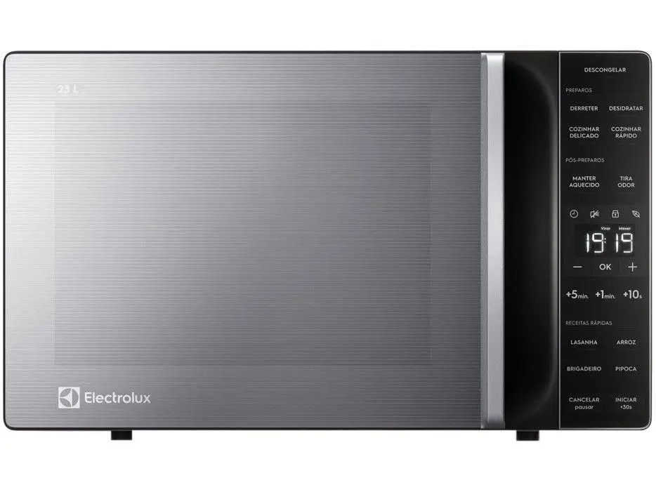 Microondas Electrolux 23L plata eficiente-110V