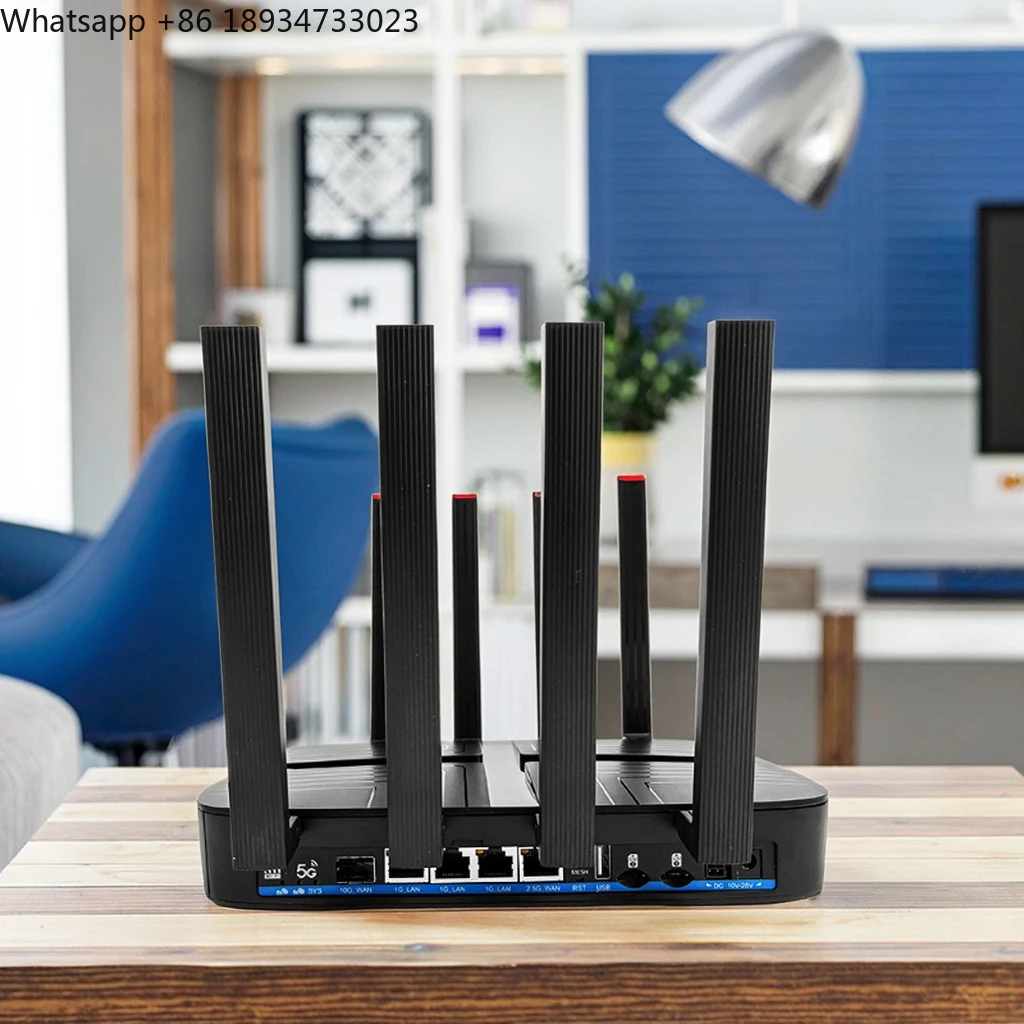 BE19000 5G Tri Band WiFi 7 Router with Dual SIM Slot 19000Mbps Speed 2.5G WAN Port OpenWRT CPE for Industrial and Enterprise Use