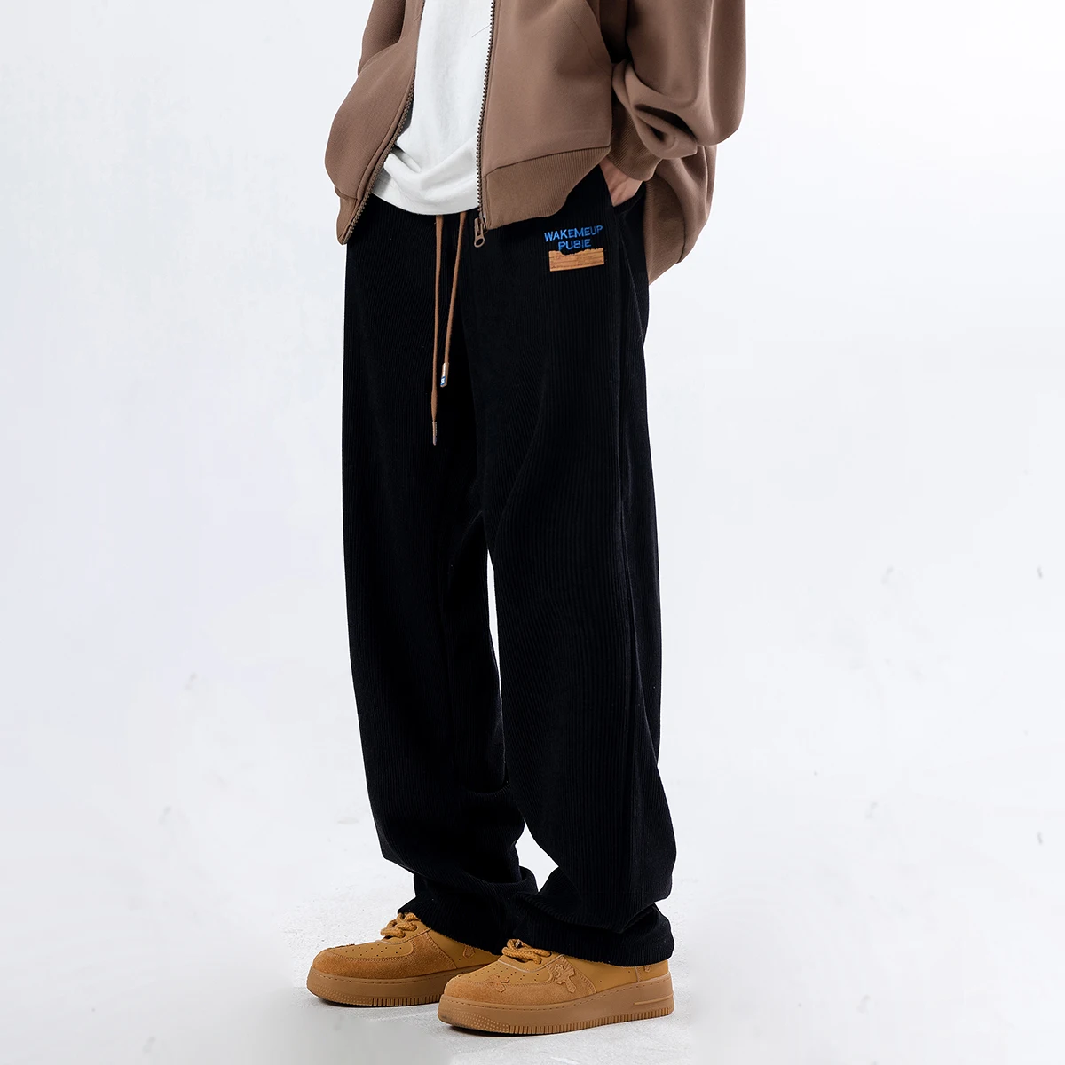 

Corduroy Casual Pants Men's American High Street Loose Wide Leg Straight Tube Spring Autumn New Sle Trendy Long Trousers