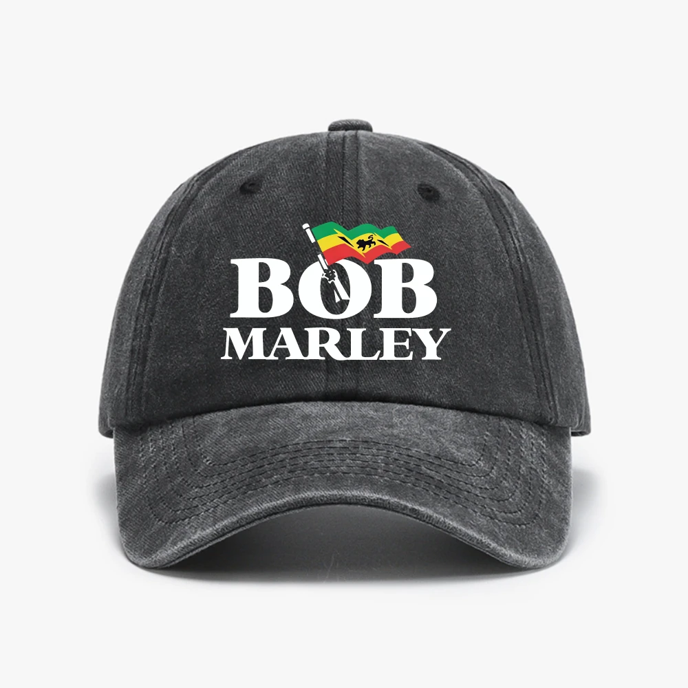 Jamaica Singer Reggae Rock Bob Marley Vintage Washed Baseball Cap Fashion Outdoor Adjustable cowboy hat
