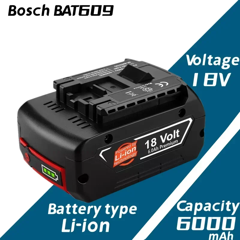 18V 6000mAh Lithium Ion Battery for Bosch 18V BAT620 BAT622 BAT609 BAT618 BAT618G BAT619 BAT619G SKC181-202L Cordless Power Tool