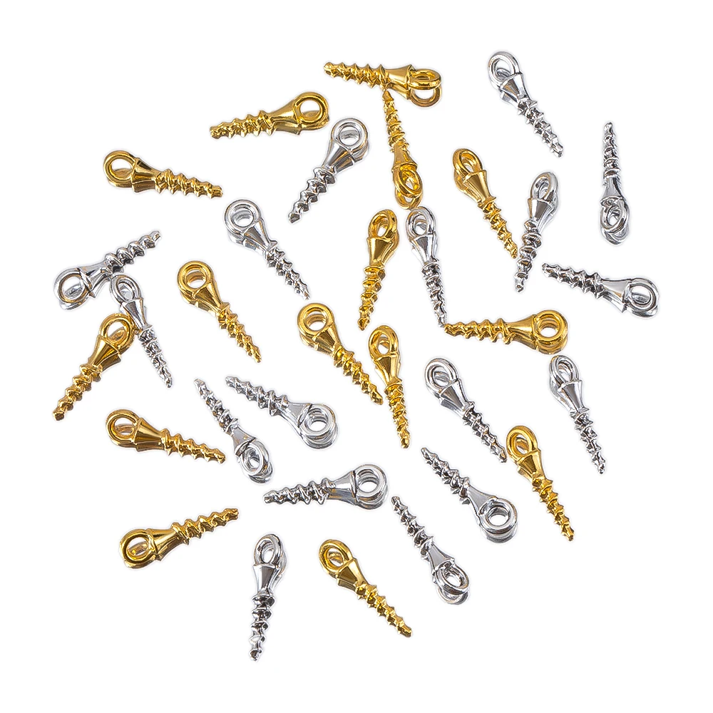 50pcs 5mm Metal Alloy Miniature Single Hole Screw Connector Pendants for DIY Bracelet Necklace Jewelry Making Accessories Crafts