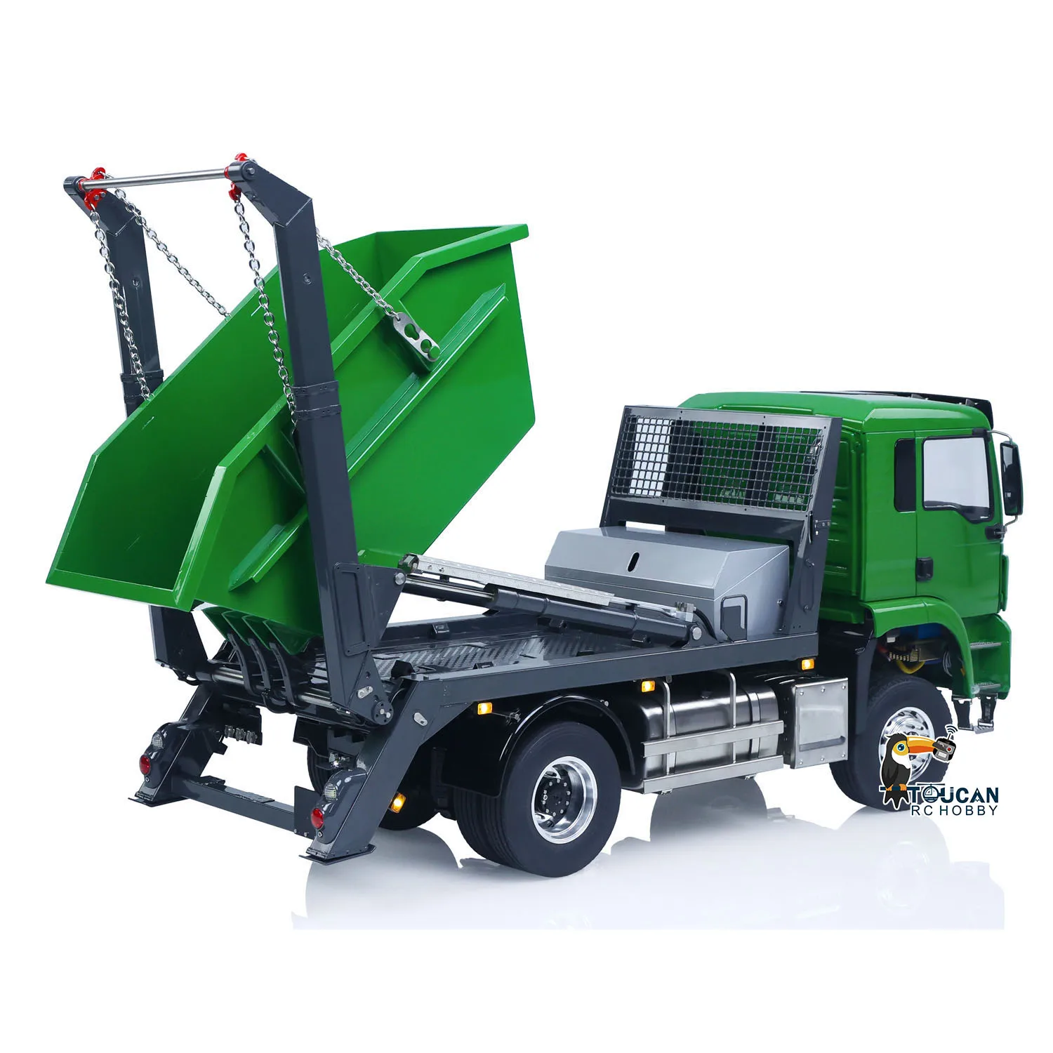 

4*4 RTR LESU RC Hydraulic Skip Loader Dump Truck 1/14 Remote Control Metal Dumper 3-speed Swing Arm Car Model Light Sound System