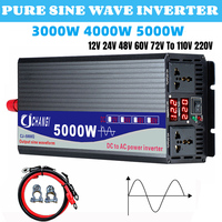 Pure Sine Wave Inverter DC 12V 24V 48V 60V 72V to AC 110V 220V 3000W 4000W 5000W Power Solar Car Inverters Doule Digital Display