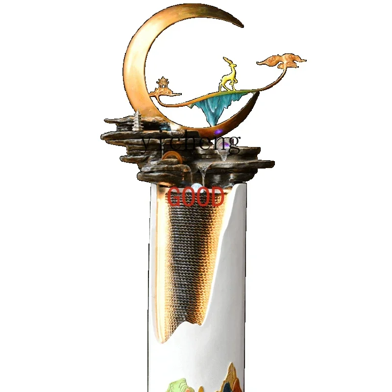 

Fountain Circulating Water Atomization Fortune Fengshui Wheel Living Room Entrance Floor Ornaments