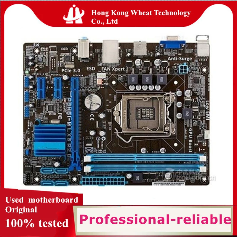 For Intel Used H61 P8H61-M LX3 R2.0 motherboard original  LGA 1155 DDR3 16GB For USB2.0 SATA2 Desktop Mainboard