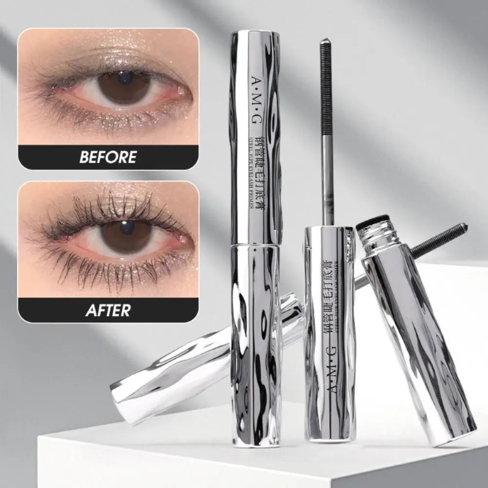 Nuovo piccolo tubo d'acciaio Mascara 3D Fibra di seta Naturale Nero Primer per ciglia Cosmetici per estensione ciglia arricciate a lunga durata