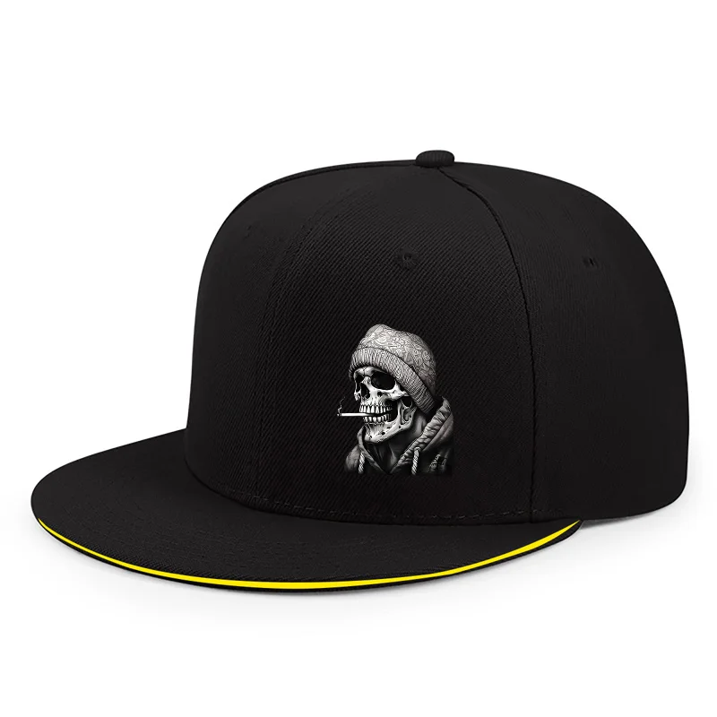 Unisex Schädel Skelett Druck Snapback Cap Frühling Herbst Hip-hop Flache Krempe Einstellbar Casual Baseball Caps Sonnenschutz Hut Gorras – Detail 4